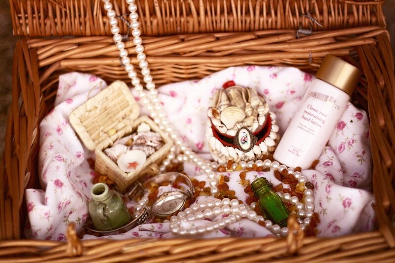 Wicker Basket with Trinkets