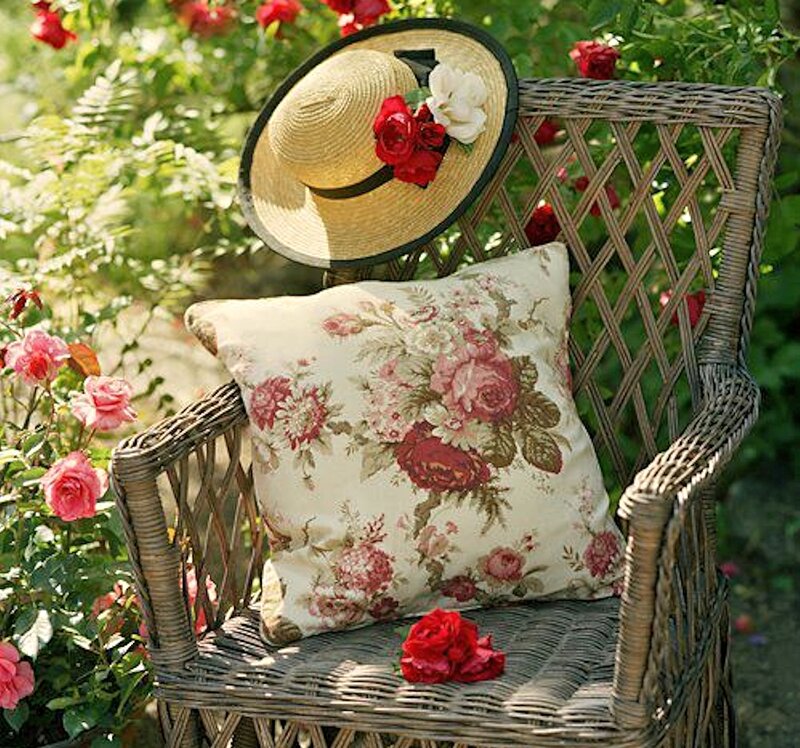 Wicker Chair with Pillow