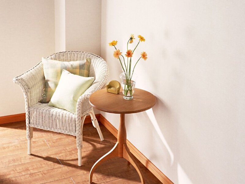 Wicker Chair with Pillows