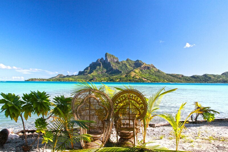 Wicker Chairs on Beach