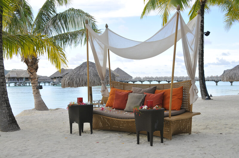 Wicker Daybed on Beach