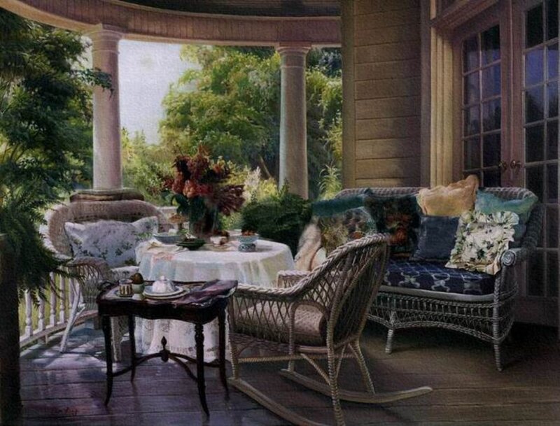 Wicker Furniture on Porch