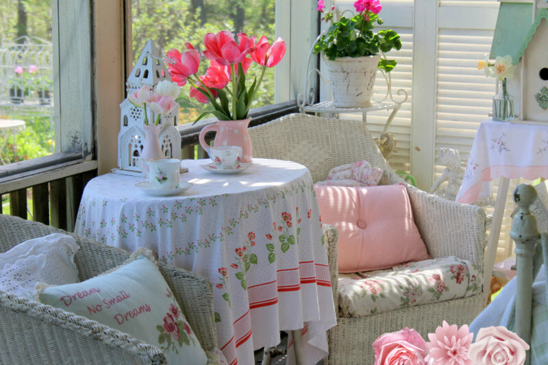 Wicker Furniture on Porch — White, Serene, Afternoon