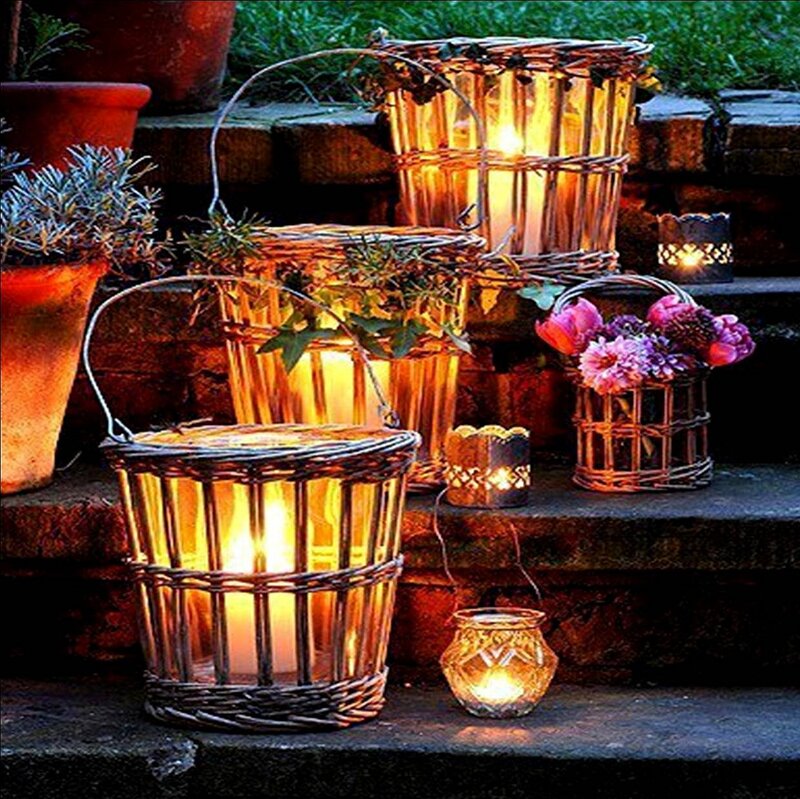Wicker Lanterns on Steps