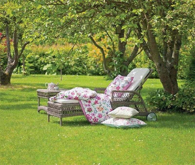 Wicker Lounge Set in Garden