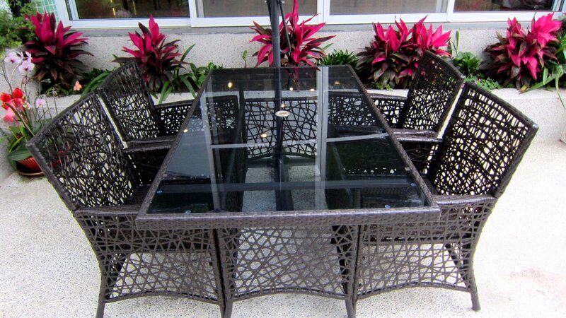 Wicker Patio Table Set