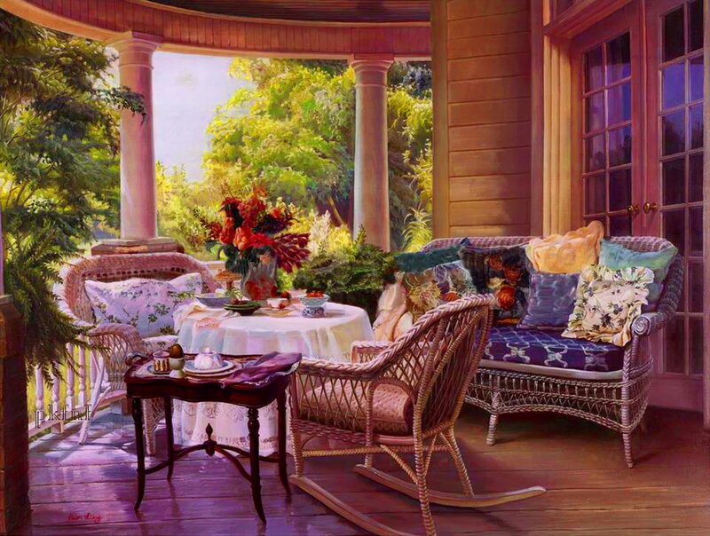 Wicker Porch Furniture — Brown