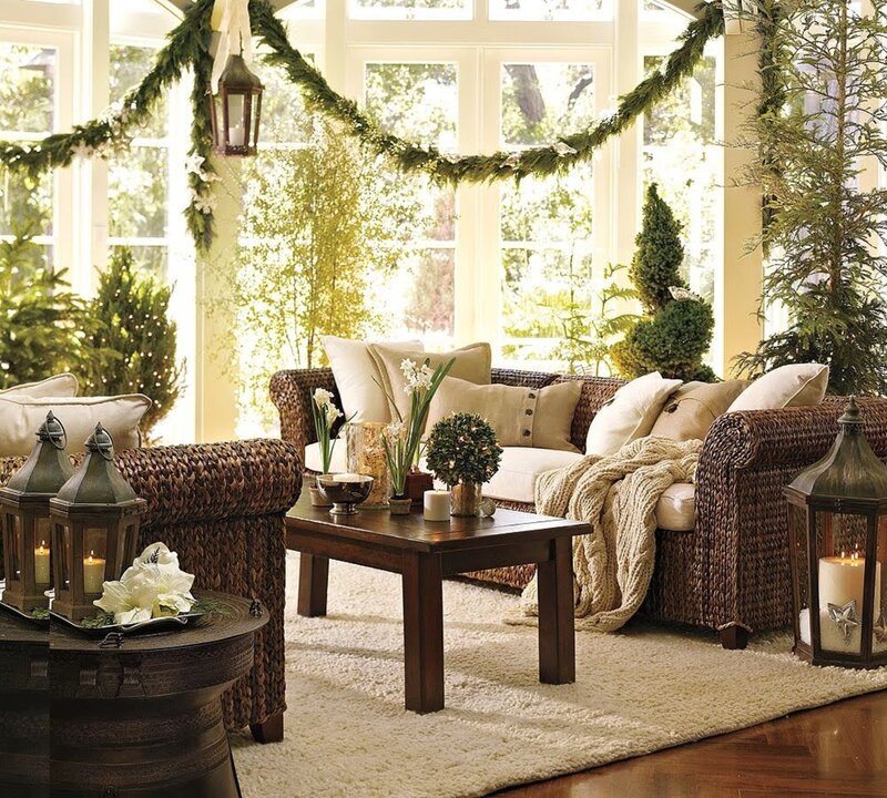 Wicker Sofa in Sunroom