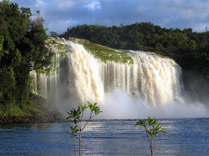 Wide Waterfall Cascade — Blue, Dramatic, Afternoon, Photograph