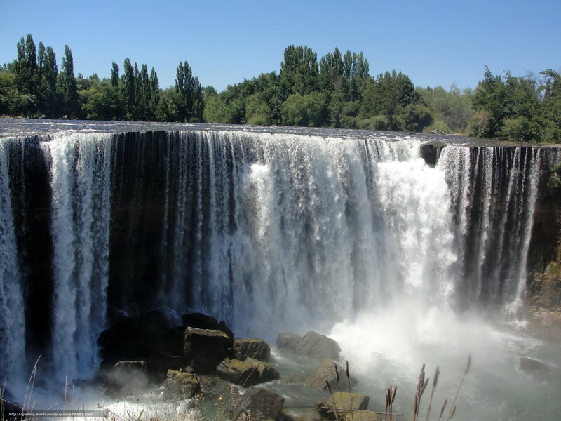 Wide Waterfall Cascade — Blue, Dramatic, Afternoon