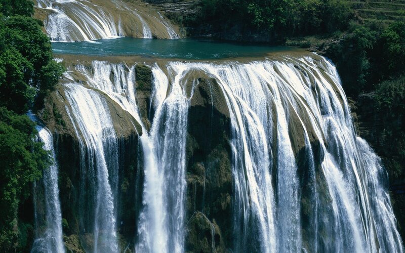 Wide Waterfall Cascade