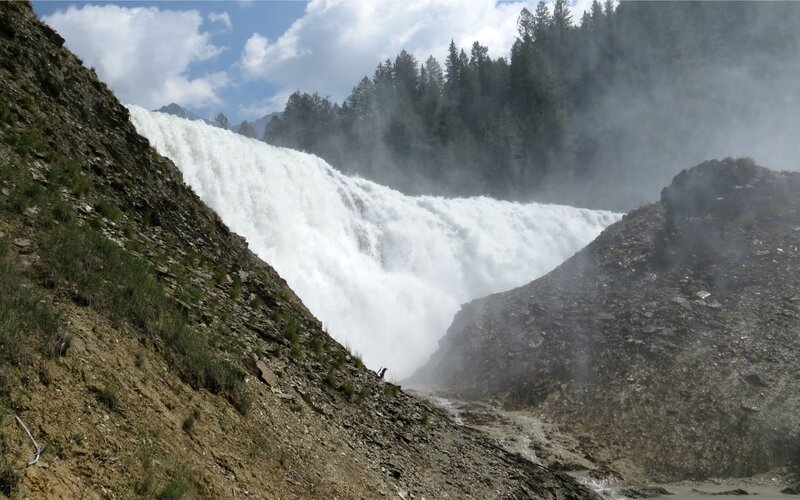 Wide Waterfall in Canyon