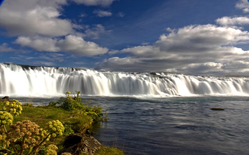 Wide Waterfall in Iceland
