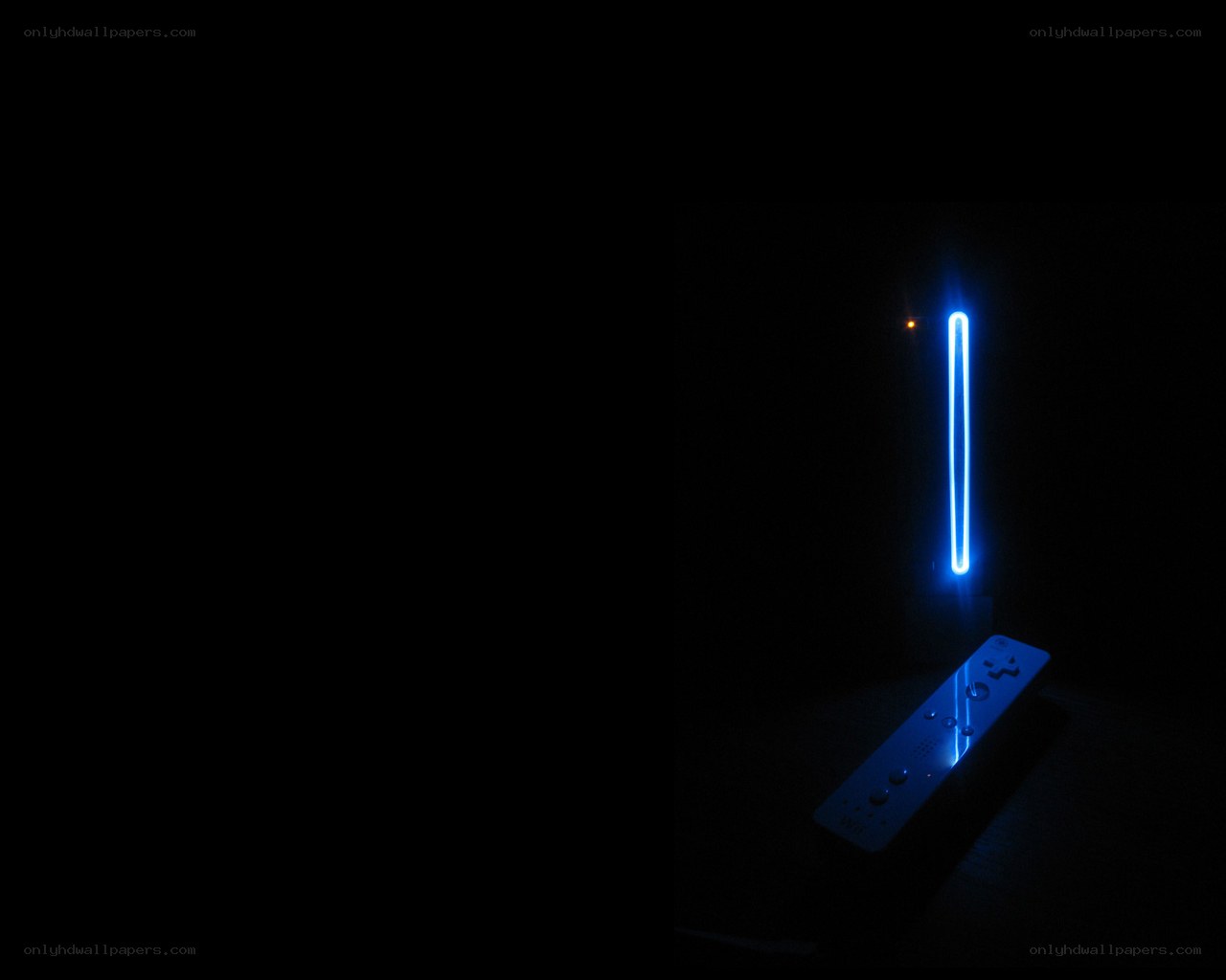 Wii console and remote in dark