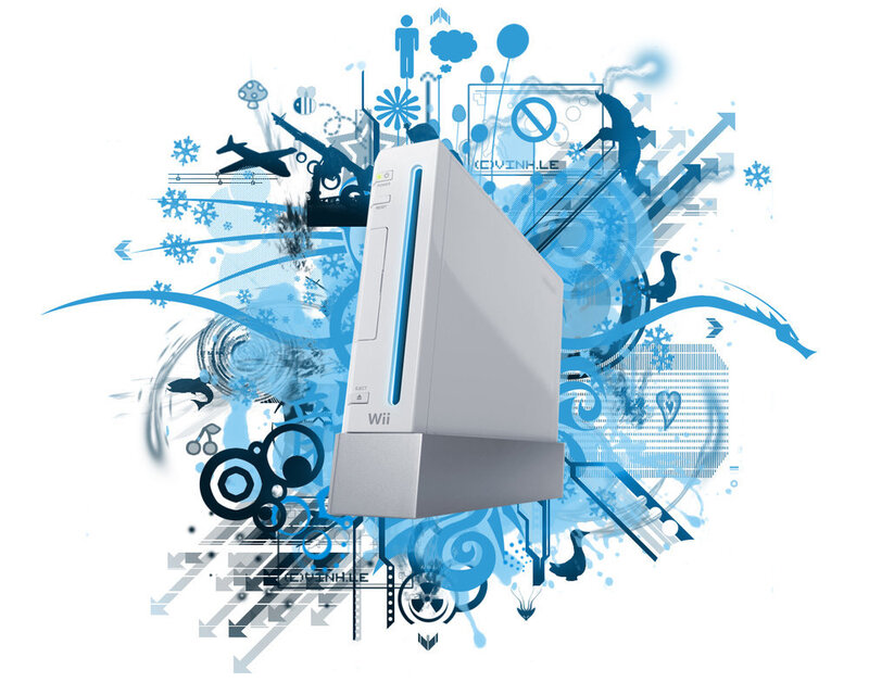 Wii console with abstract graphics