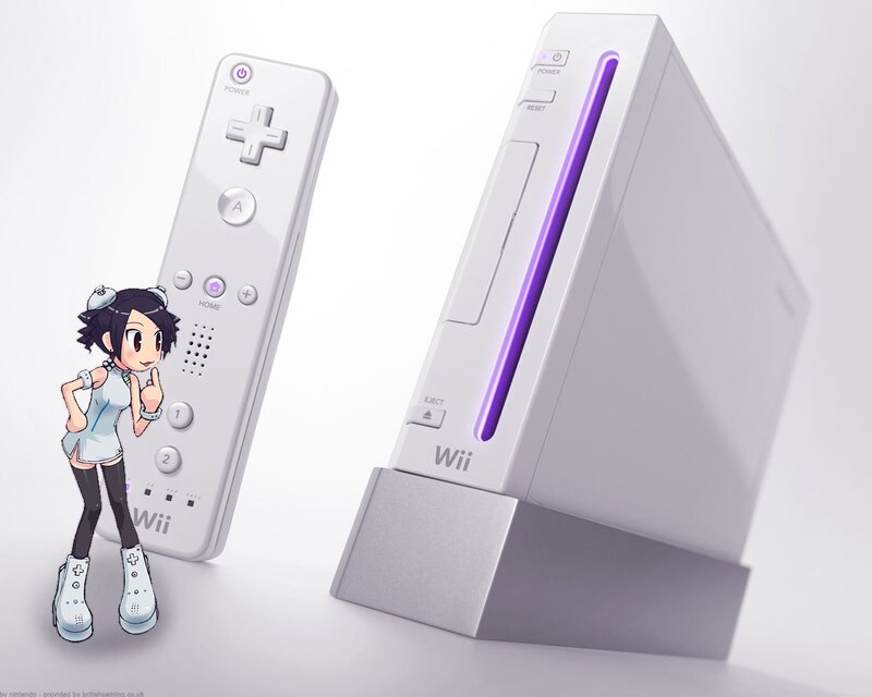 Wii console with controller