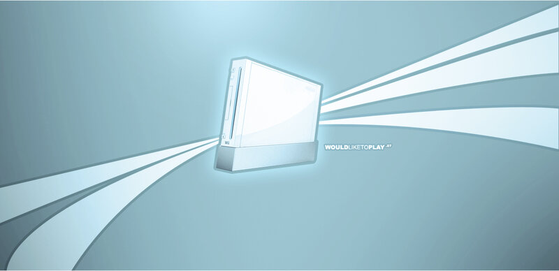 Wii console with motion graphics