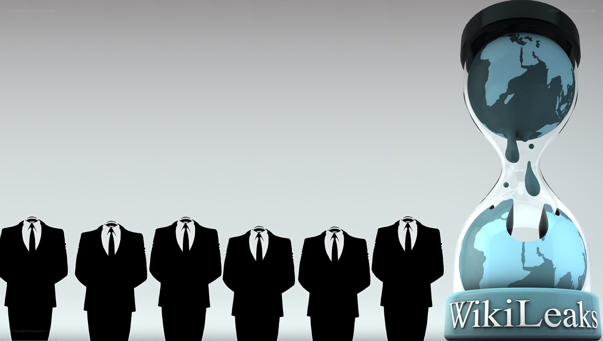 WikiLeaks hourglass with silhouettes