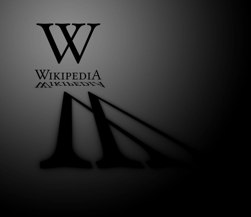 Wikipedia logo on dark background