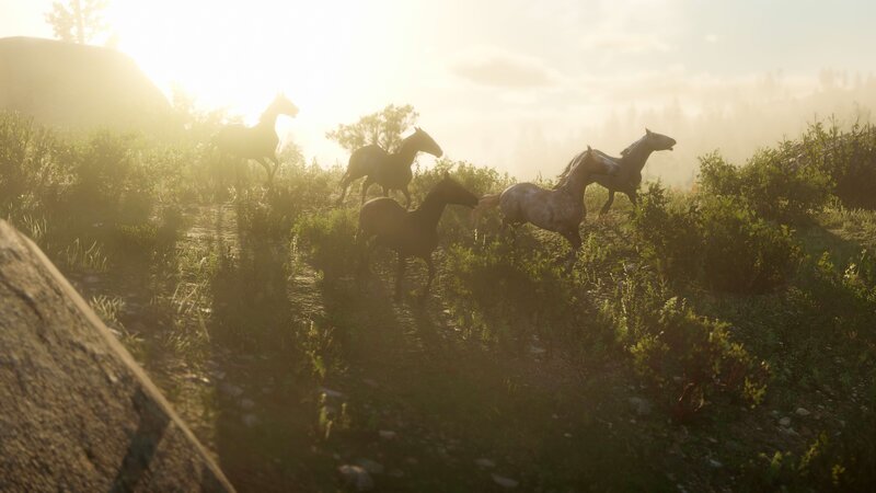 Wild Horses Running — Green