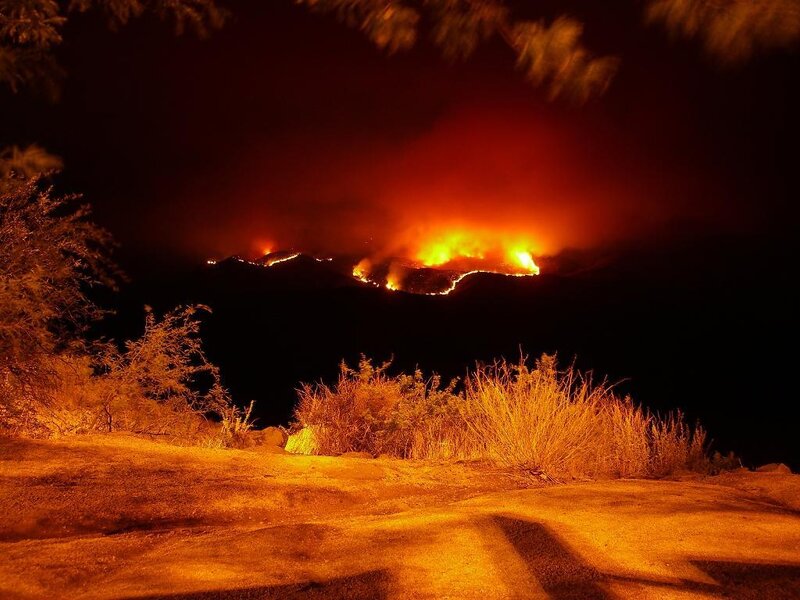 Wildfire at night
