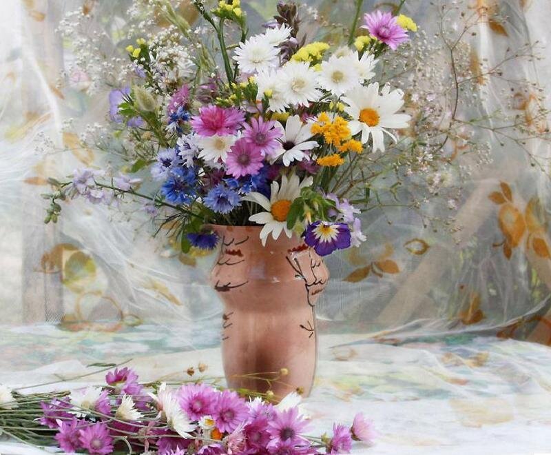 Wildflower bouquet in a vase