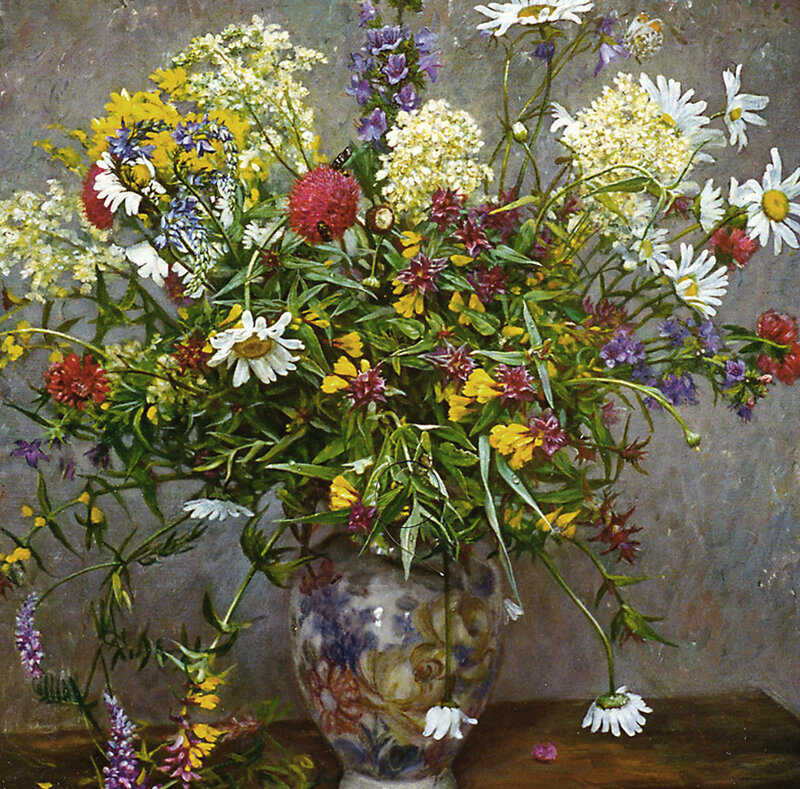 Wildflower Bouquet in Vase — Green, Calm