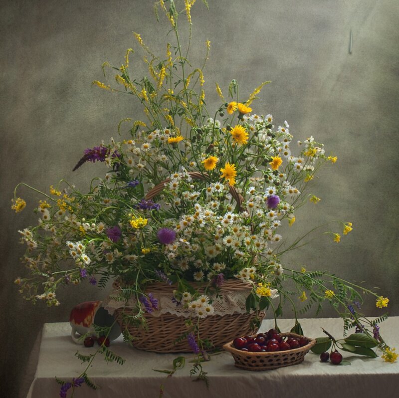 Wildflower Bouquet — White, Serene, Summer, Photograph