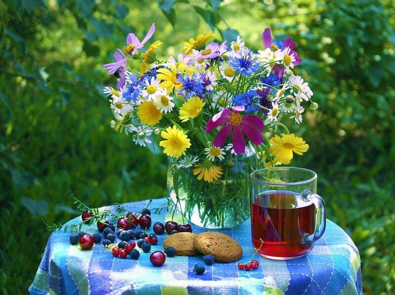 Wildflowers and Berries — Blue