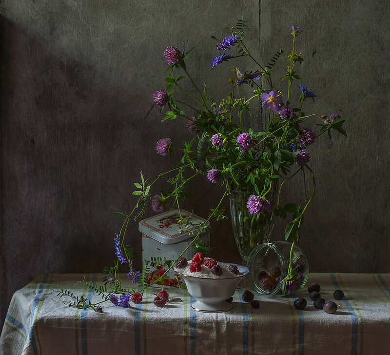 Wildflowers and Berries — Purple