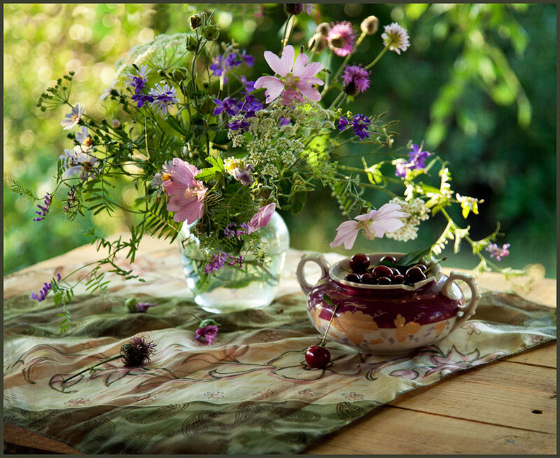 Wildflowers and Cherries