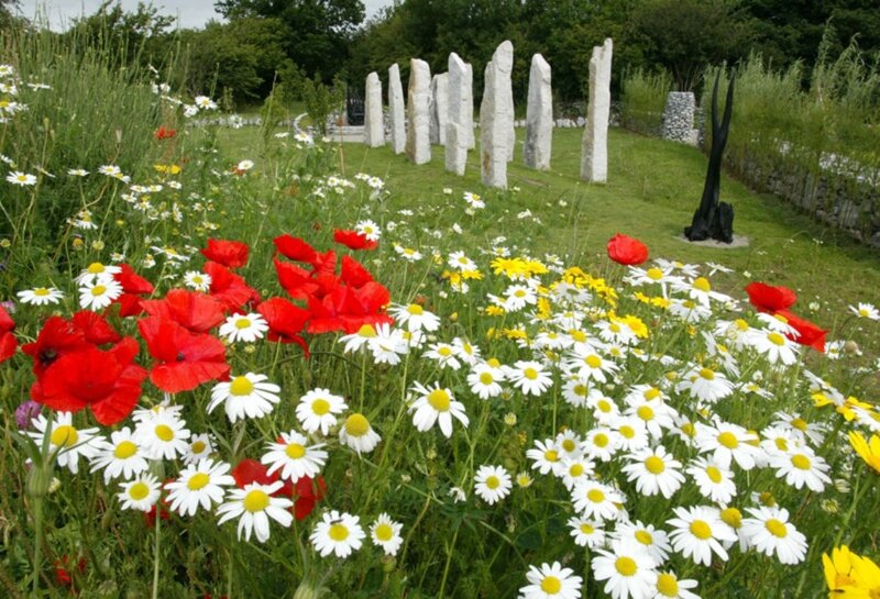 Wildflowers and Stone Pillars