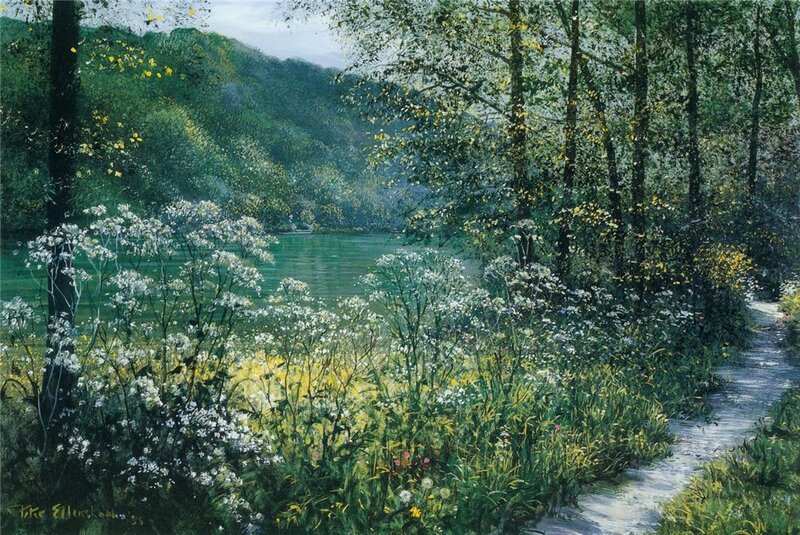 Wildflowers by a Lake — Green