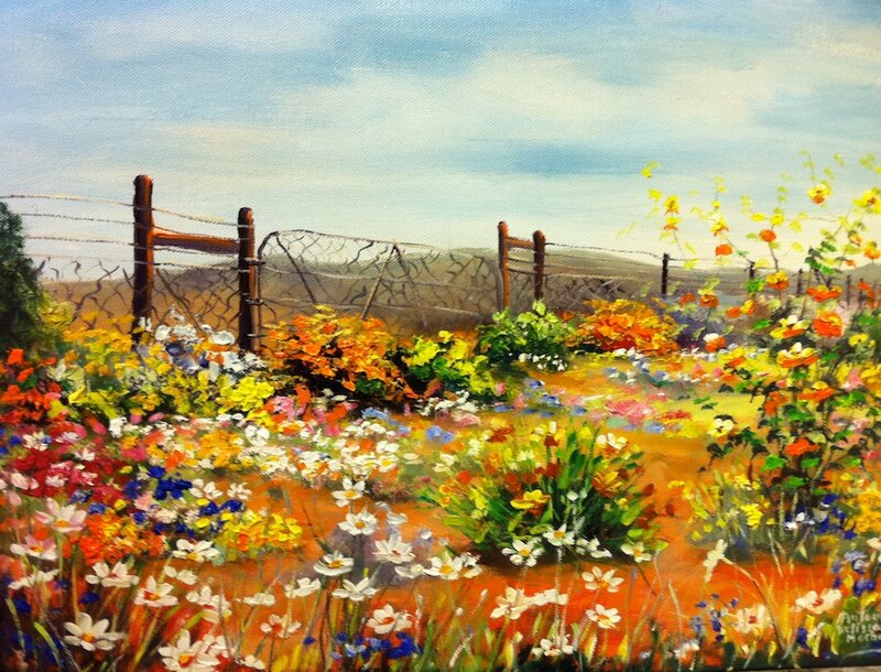 Wildflowers by Fence