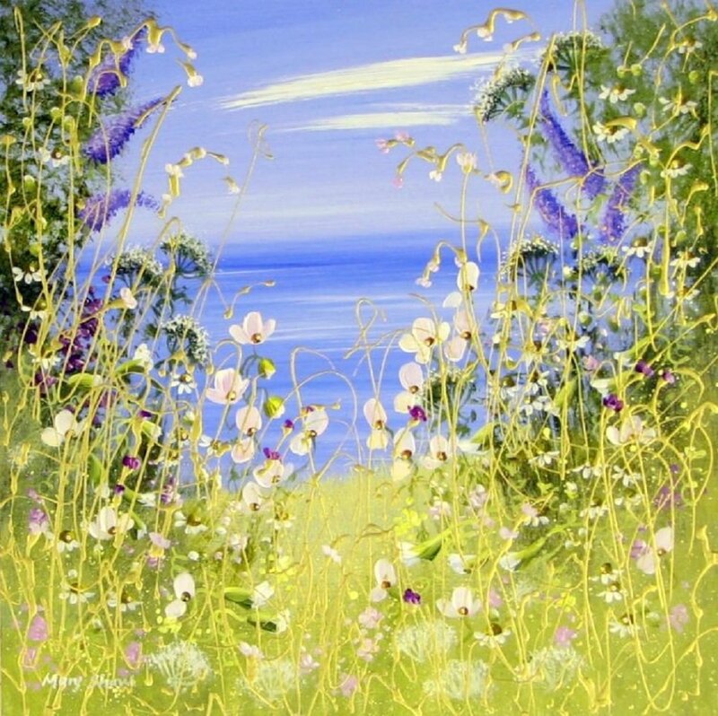 Wildflowers by the Sea — Blue, Serene
