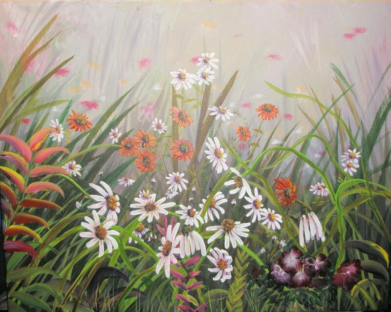 Wildflowers in a Meadow — Green