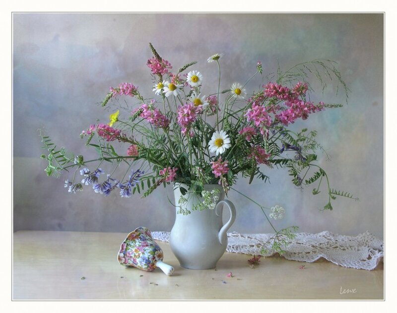 Wildflowers in a pitcher