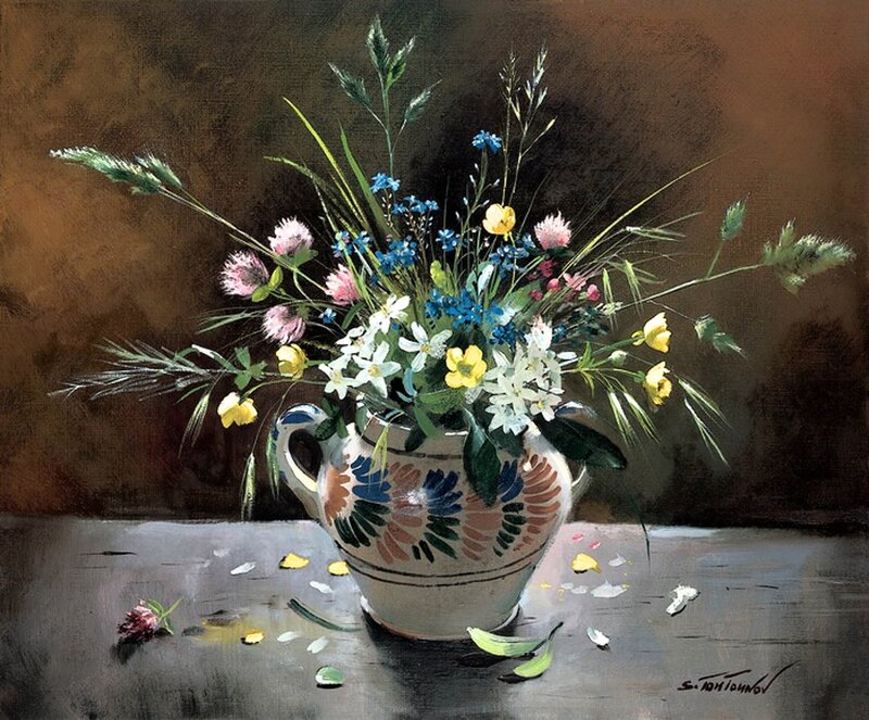 Wildflowers in a Vase — Brown, Calm