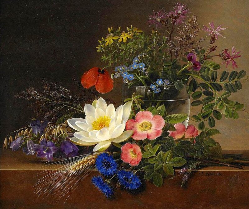 Wildflowers in a Vase — Green, Dramatic