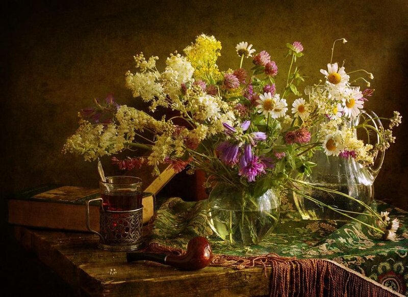 Wildflowers in a Vase — Green