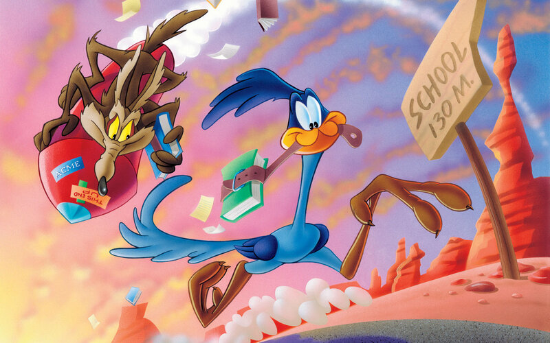 Wile E. Coyote and Road Runner — Blue, Chaotic, Illustration