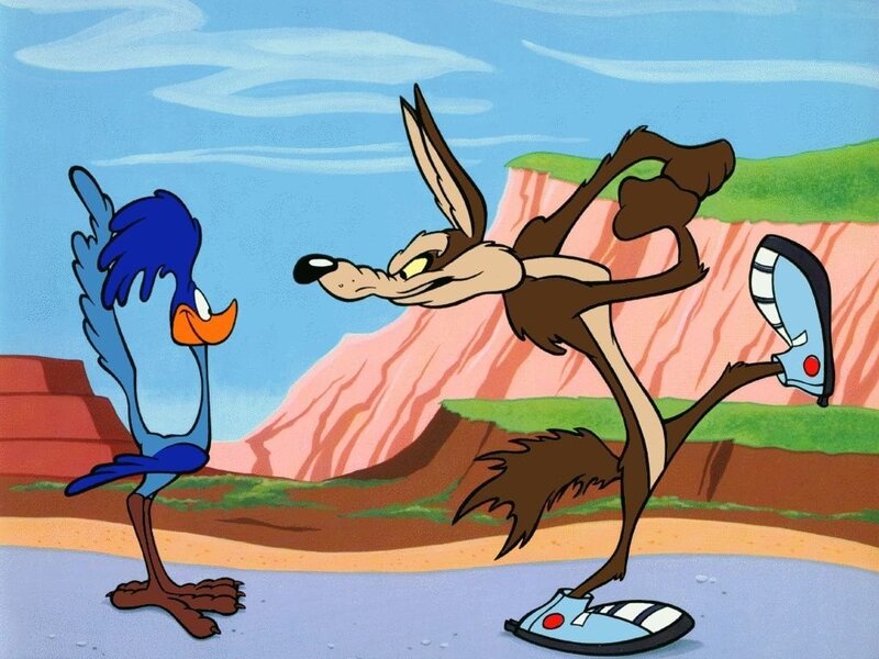 Wile E. Coyote and Road Runner — Blue, Comical, Afternoon