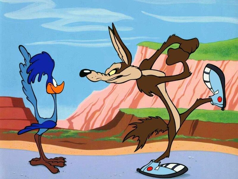 Wile E. Coyote and Road Runner — Blue, Comical