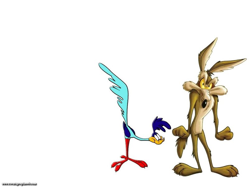 Wile E. Coyote and Road Runner — White