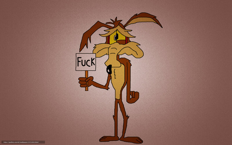 Wile E. Coyote holding sign