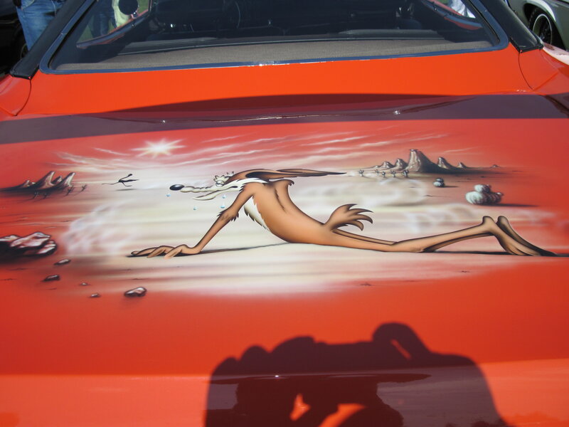 Wile E. Coyote on Car