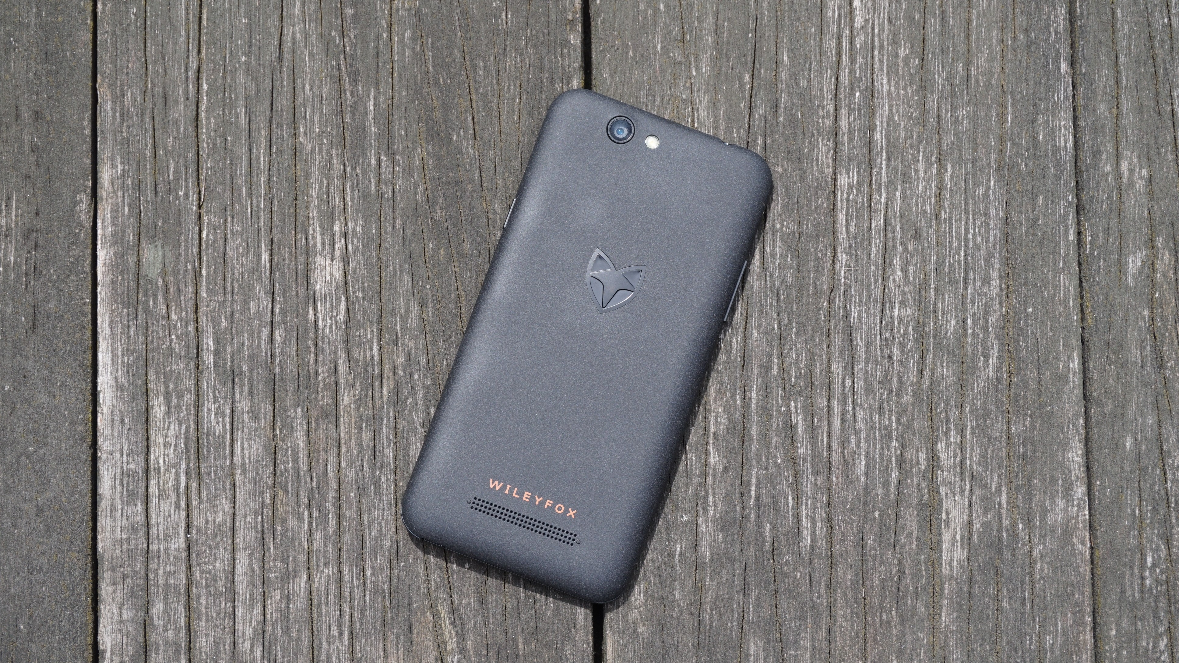 Wileyfox smartphone on wood