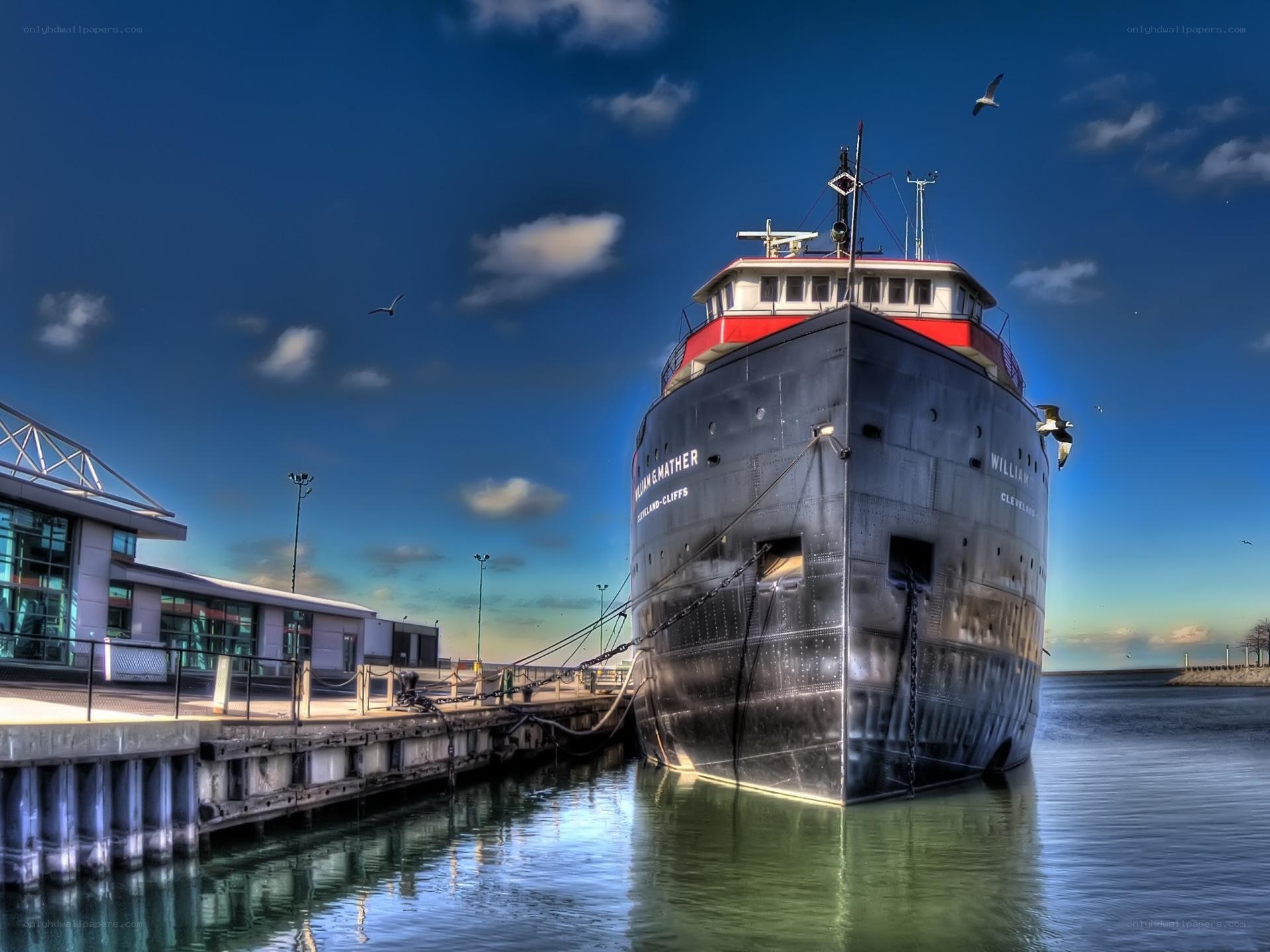 William G. Mather ship at dock