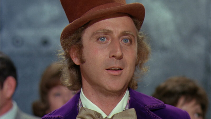 Willy Wonka in purple coat
