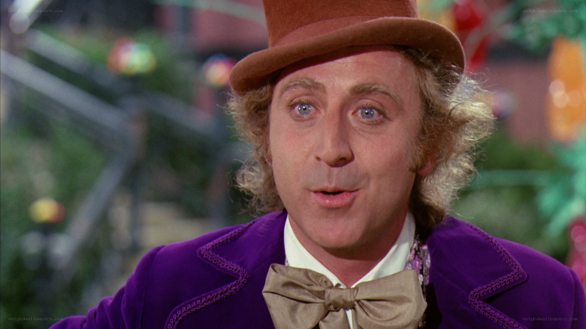 Willy Wonka in purple coat